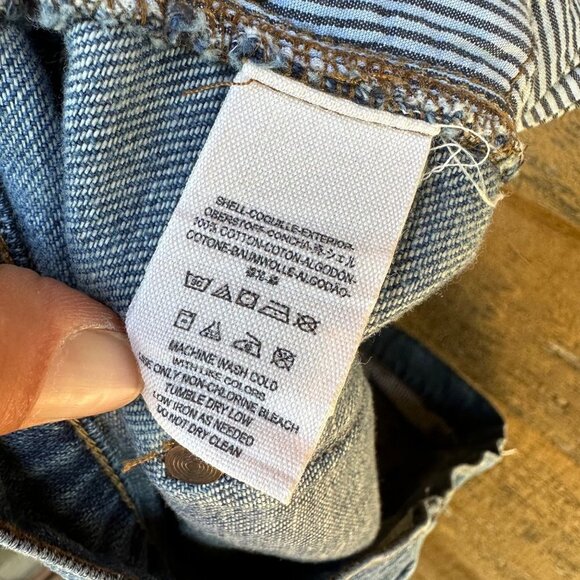 Free People Blue Denim Straight Cropped Boyfriend Style Jeans Size 30 - Picture 6 of 13